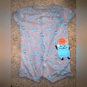 💎Carter's Monsters Button up Romper Onesie Size 24 Months
